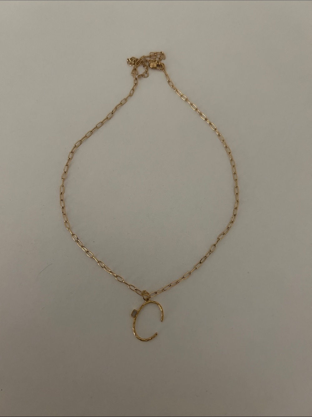 Gold Letter Initial C Pendant Necklace Womens Jewelry